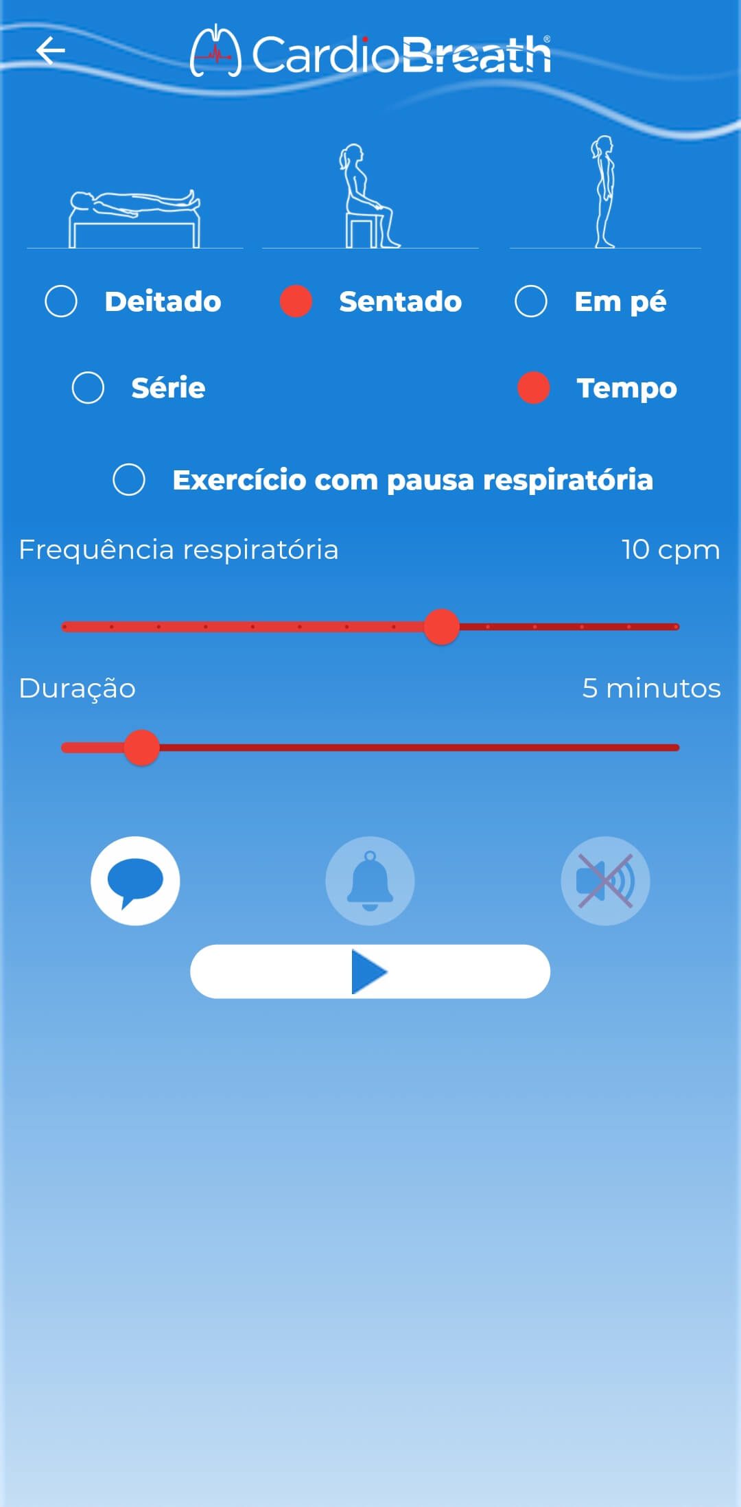 Tela de exercício Vitoriosos